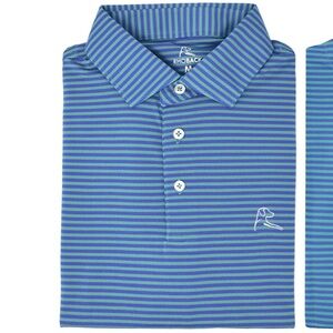Rhoback the Pique Polo in Cayman size L Striped Golf Polo